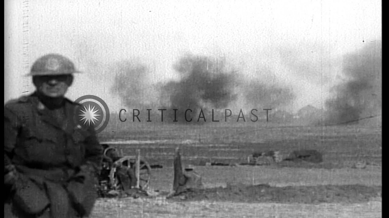 British artillerymen fire 18 pounders and 8 inch howitzers, near Monchy-le-Preux,...HD Stock Footage