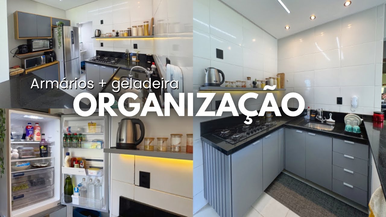 Organização e limpeza completa da cozinha, armários e geladeira 