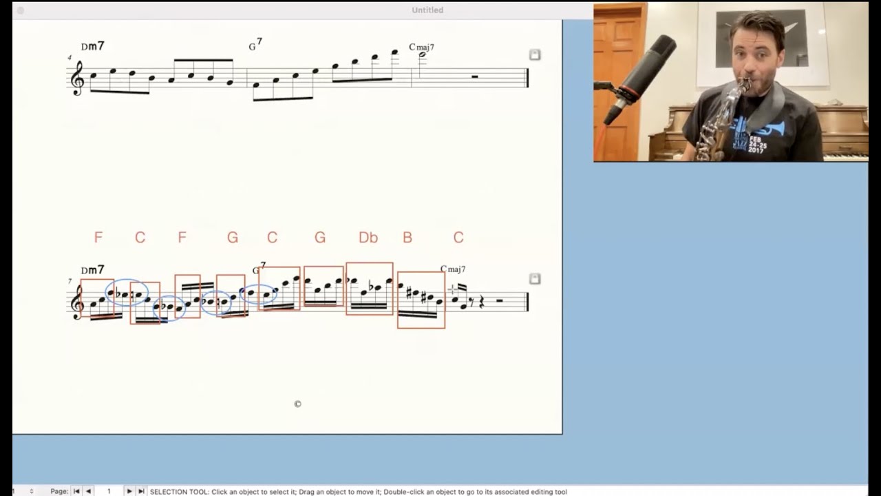 3 levels of melodic phrases using major triads on a II V I progression