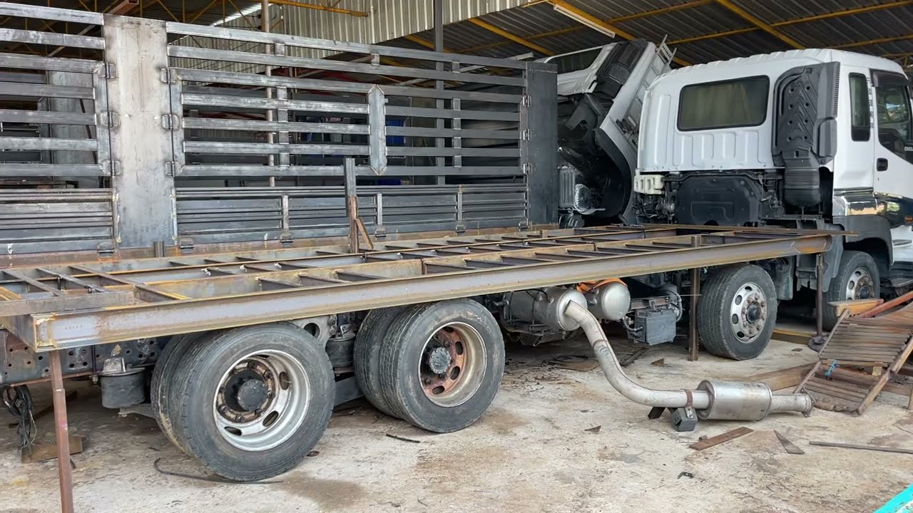 อัพเดทงานต่อกะบะเทลเลอร์12ล้อ อู่ช่างร้อย #ซีรี่ย์700 #excavator_truck