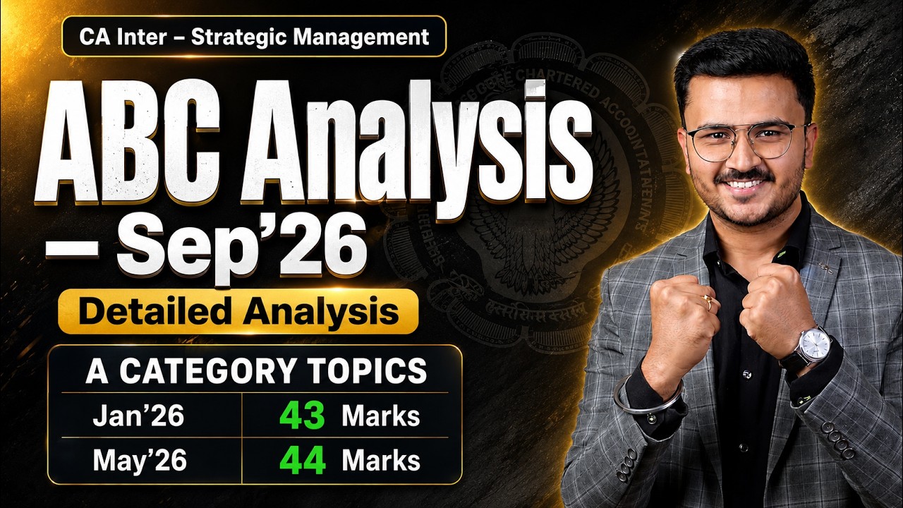 CA Inter SM ABC Analysis - Sep 26 exam | CA Inter SM ABC Strategy | Inter Sep 26 | CA Siddhant Mehta
