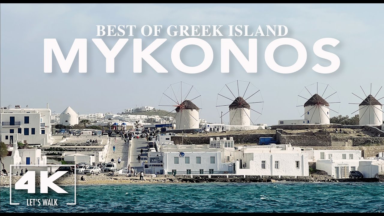 MYKONOS, The Island of the Winds | Greek Island Travel Walking Tour | Life Video with City Sounds