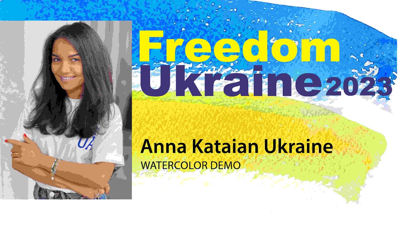 Anna Kataian, Ukraine- Watercolor demo on International Festival Freedom Ukraine 2023