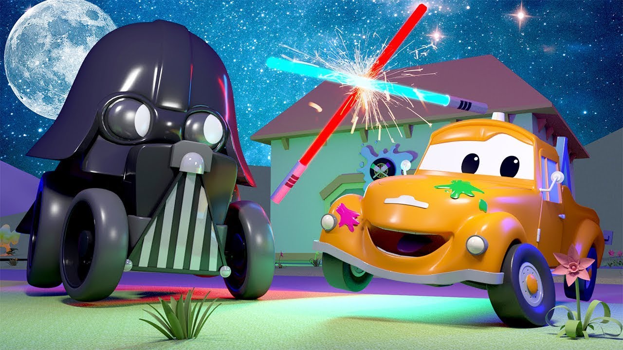 Ben the TRACTOR is DARTH VADER from STAR WARS - Tom's Paint Shop in Car City 🎨 l Cartoons for Kids