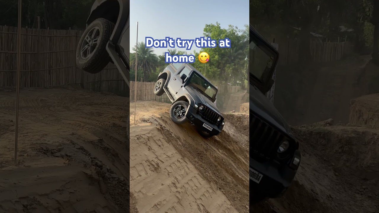 Don&rsquo;t try this at home! #thar #tharlover #tharmodified #offroad4x4 #offroading #offroadgames #drop