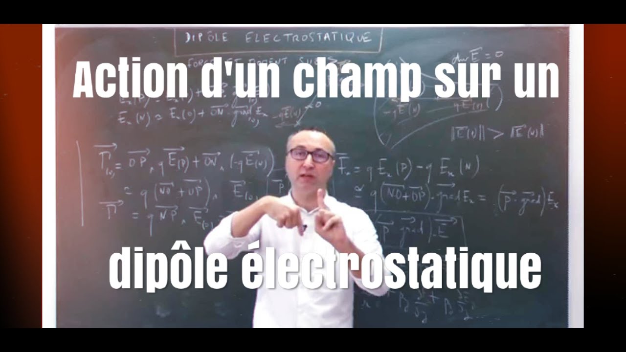 Action d'un champ électrique sur un dipôle électrostatique (3/3)