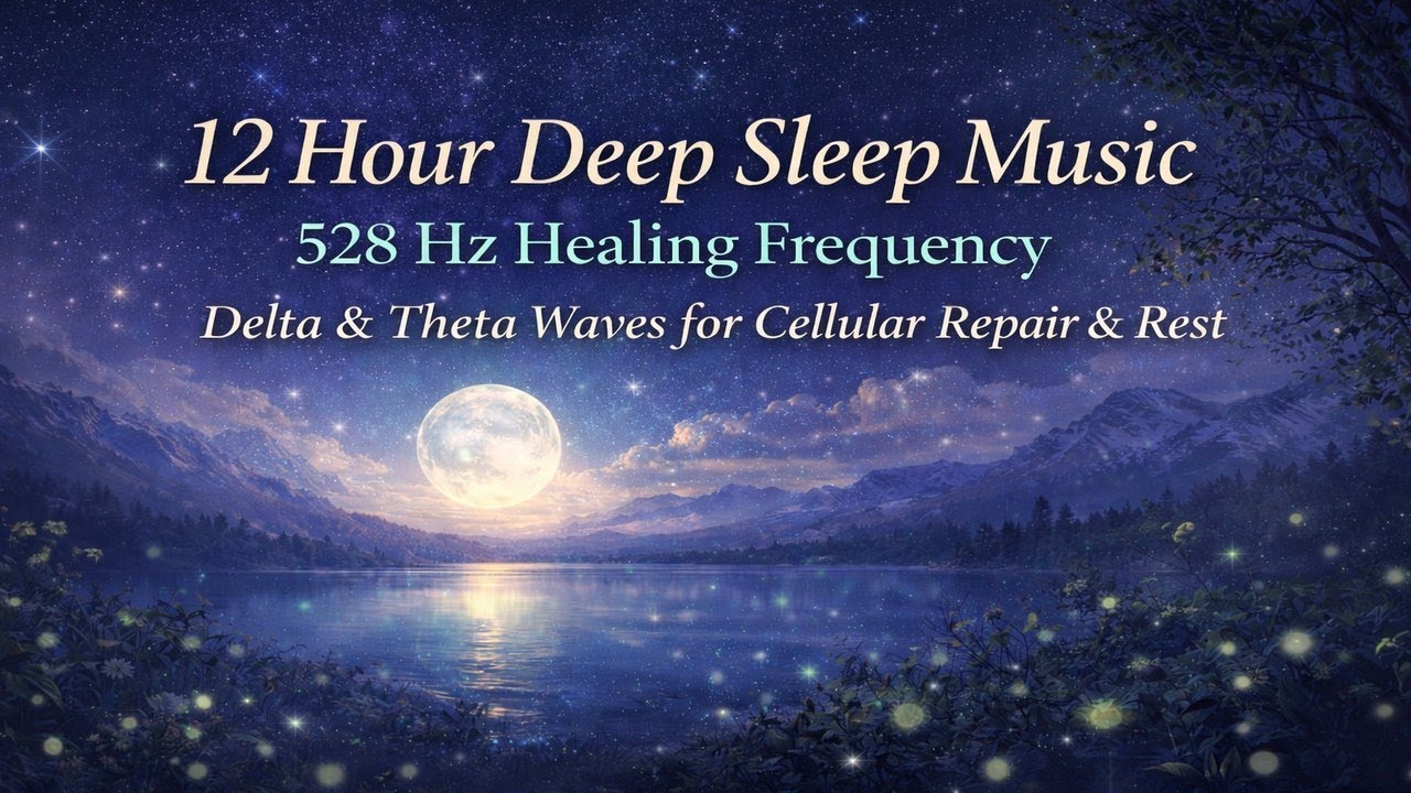 12 Hour Deep Sleep Music ✨ 528 Hz Healing Frequency | Delta & Theta Waves for Cellular Repair & Rest
