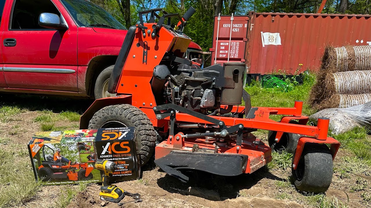 BadBoy Revolt SD Quick Chute installation and mowing footage! 2024 ACS cable operated system