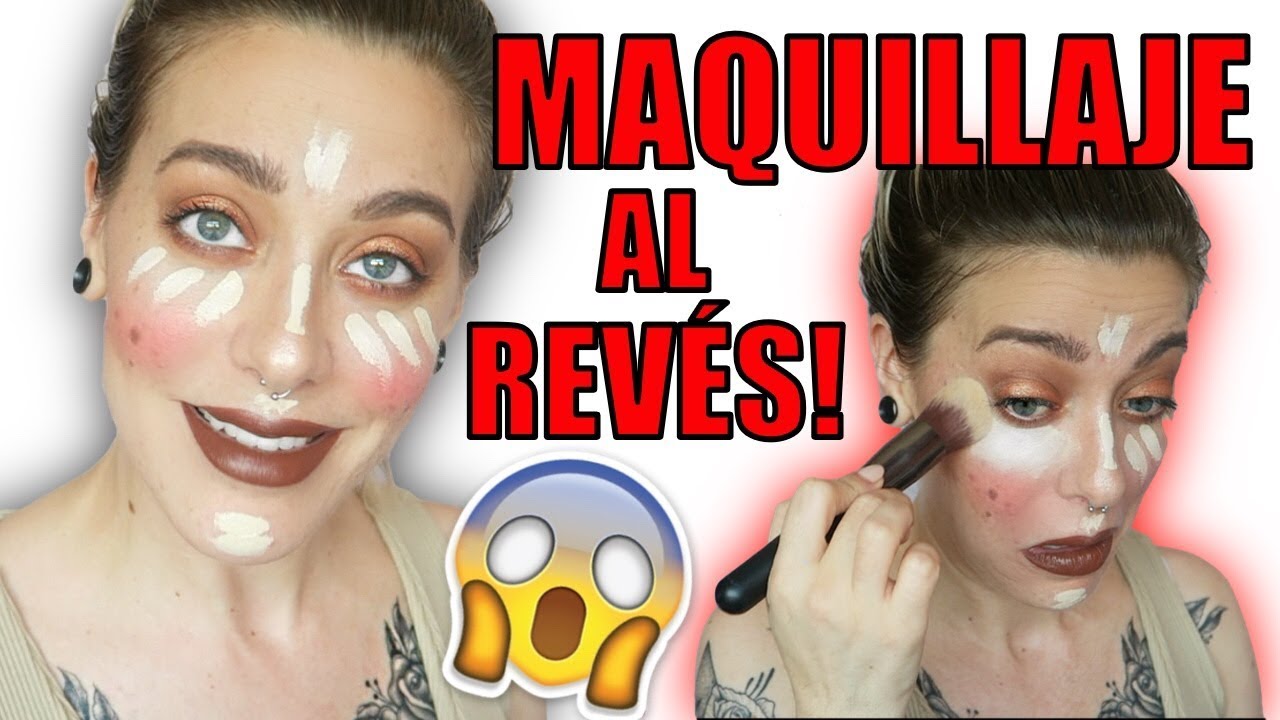 REVERSE MAKEUP CHALLENGE 🔄 🤡 Me maquillo al revés! OMG!