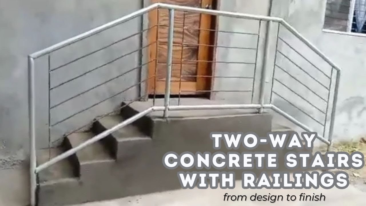 VLOG 21 | Two way Concrete Stairs with Railings • Construction