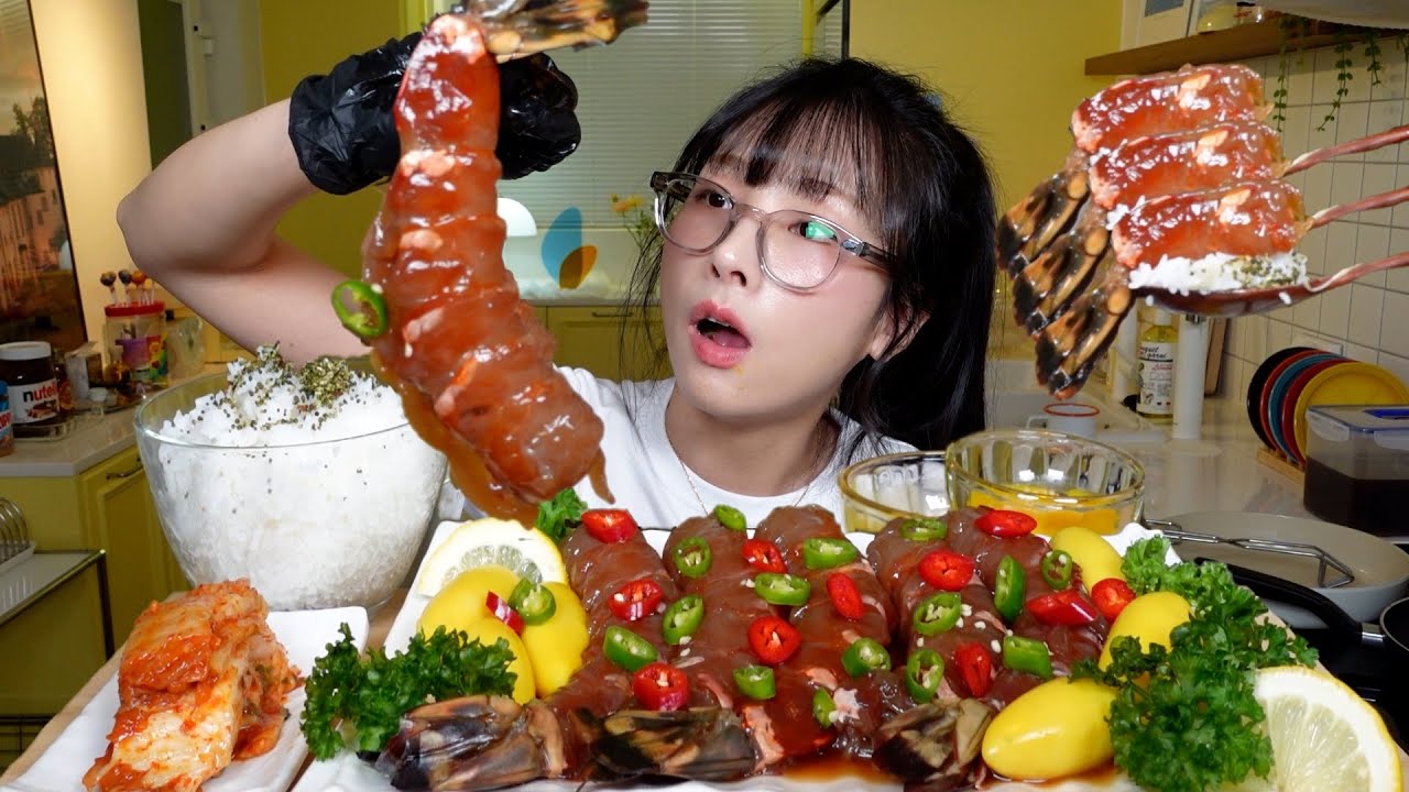 🦐직접만든 💪팔뚝만한 킹 타이거 새우장🦐 ASMR SOY SAUCE MARINATED GIANT TIGER SHRIMP EATING SHOW🦐