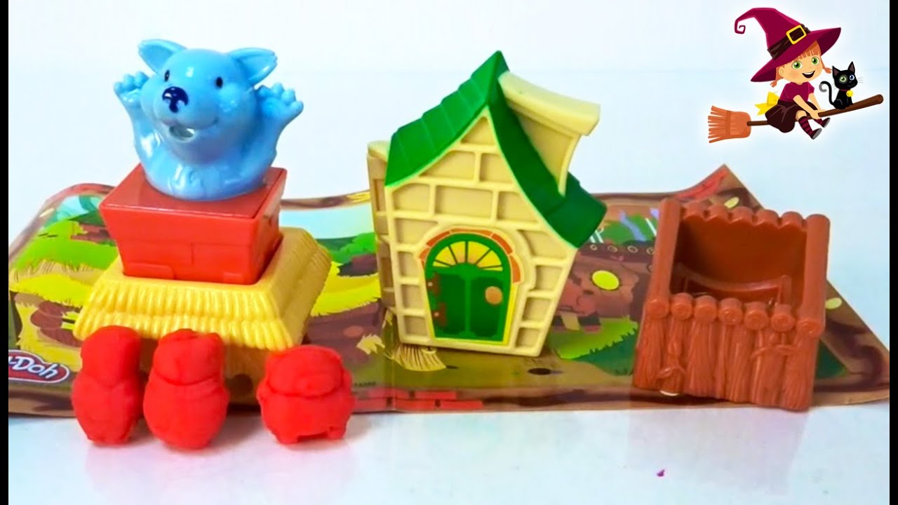 Cuento Infantil de los Tres Cerditos y el Lobo Feroz con Plastilina Play Doh