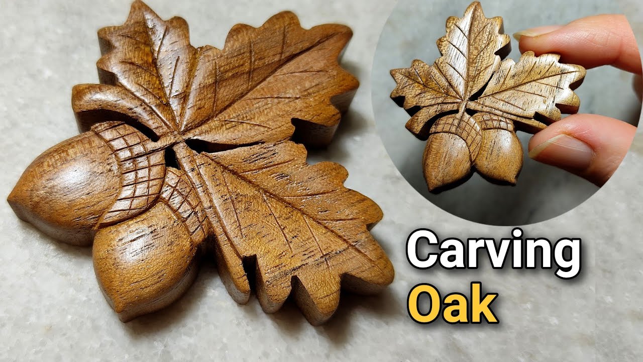 How to Carve a Beautiful Oak | Wood Carving Tutorial for Beginners 🌰✨