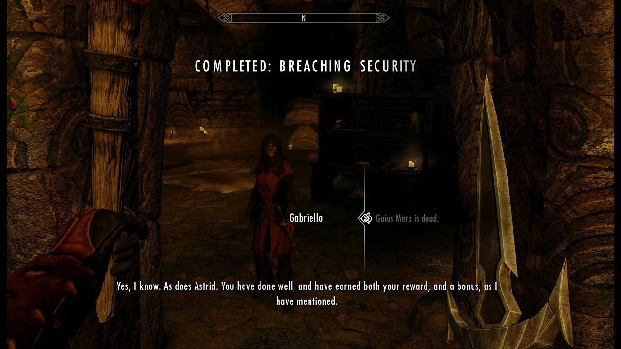 The Dark Brotherhood: Breaching Security. Steal Gaius Maro's Travel Schedule. Eliminate Gaius Maro.