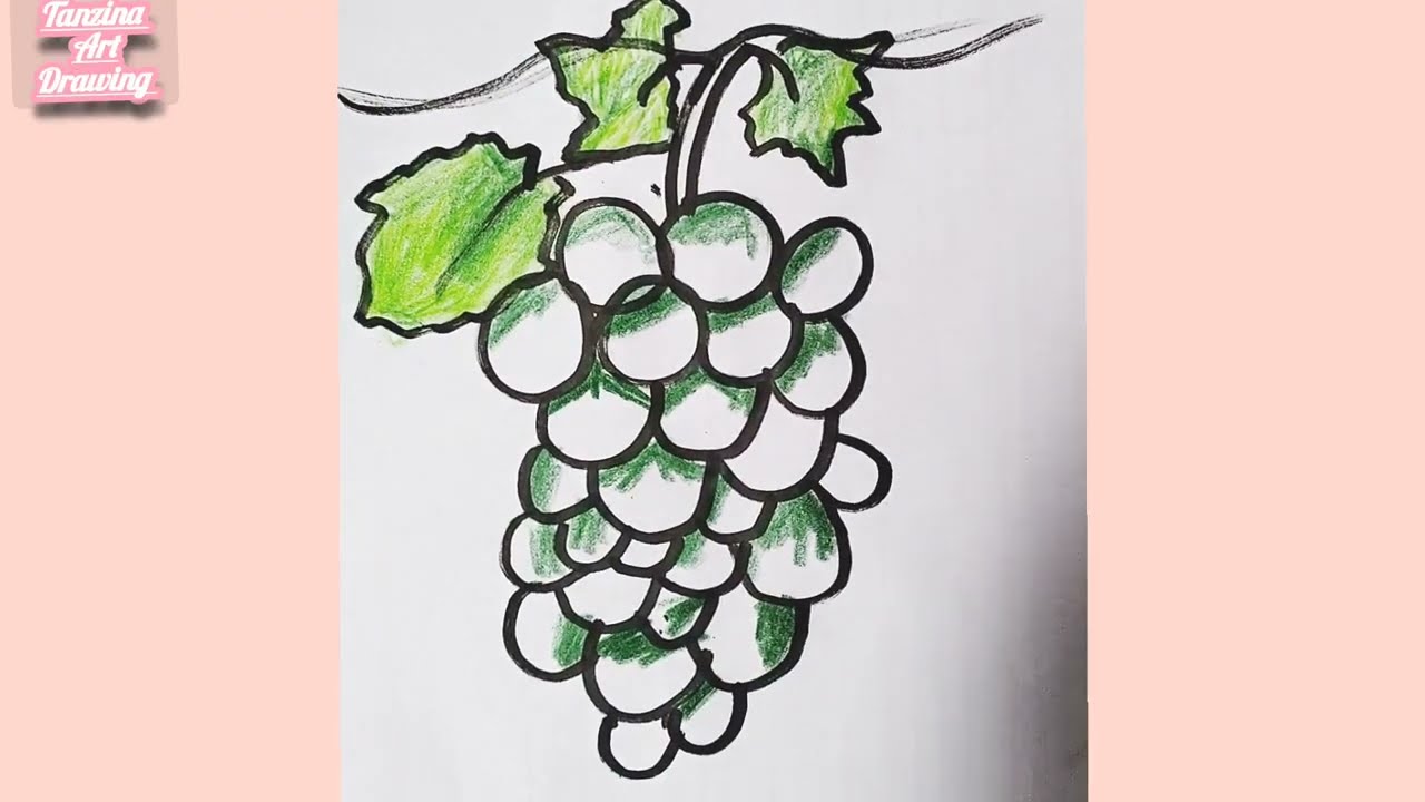 How To Draw Grapes 🍇 Very Easy Step By Step Grapes Drawing  