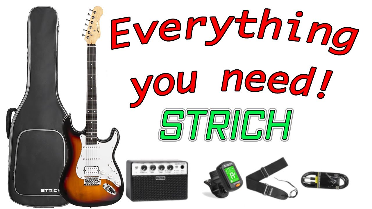 Комплект бюджетной электрогитары Strich STRAT. Все, что вам нужно.