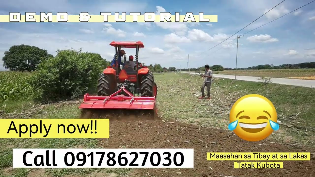 Kubota M7040 Diesel Tractor with RX220H kubota Rotary Tiller