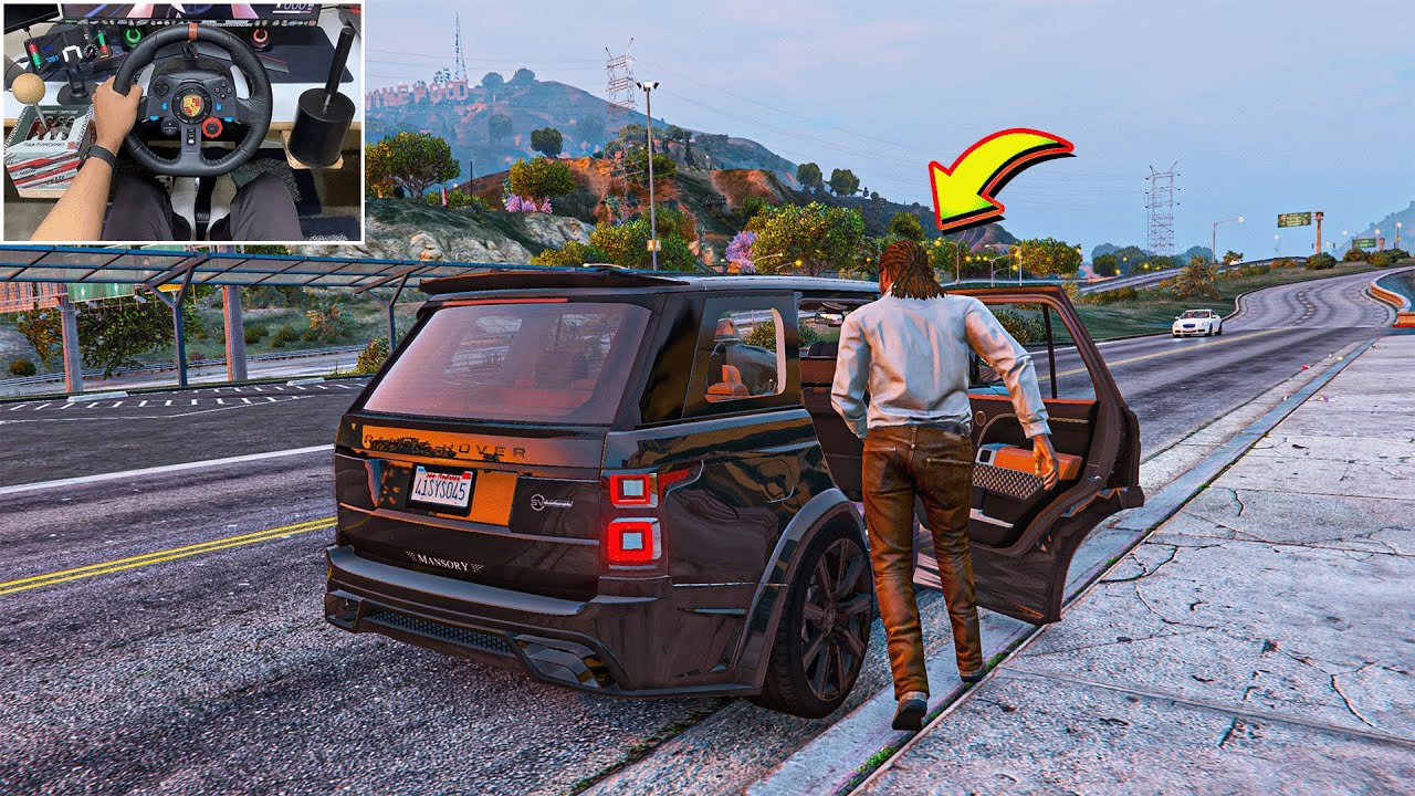 GTA V Luxury taxi JOB with Mansory Range Rover - Steering Wheel Gameplay #1