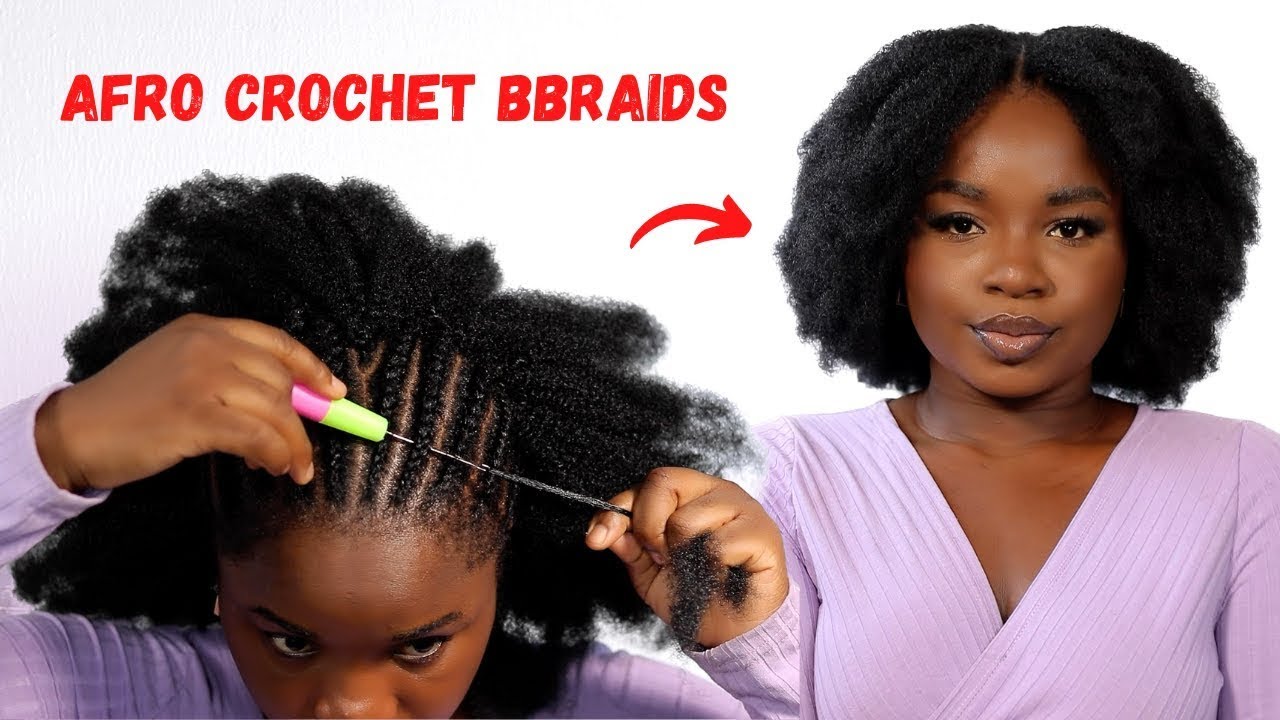 AFRO CROCHET BRAIDS HAIR TUTORIAL | NO LEAVE-OUT NEEDED