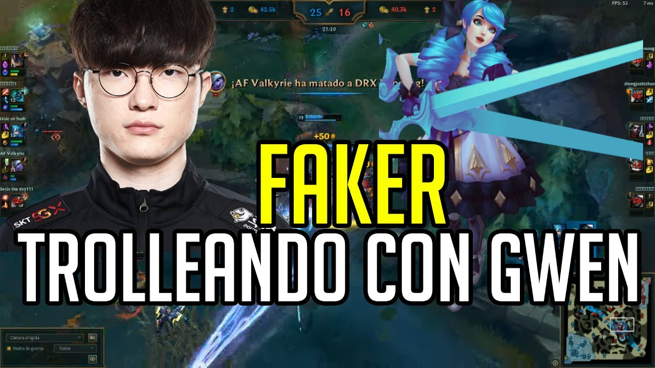 Faker trolleando con Gwen en MID