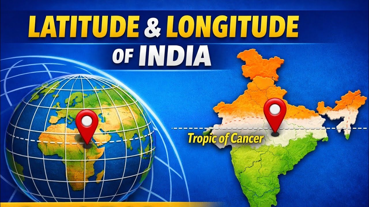 LONGITUDE, LATITUDE OF INDIA 