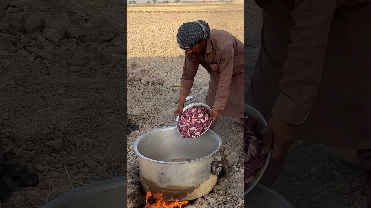 Traditional Night Wedding Beef Pulao Preparation in the Deep Desert | Beef Pulao for Wedding Guests