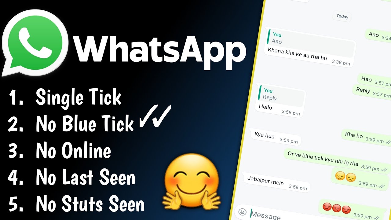 WhatsApp No double Tick, How To hide Double Tick On WhatsApp, WhatsApp single Tick chat Trick
