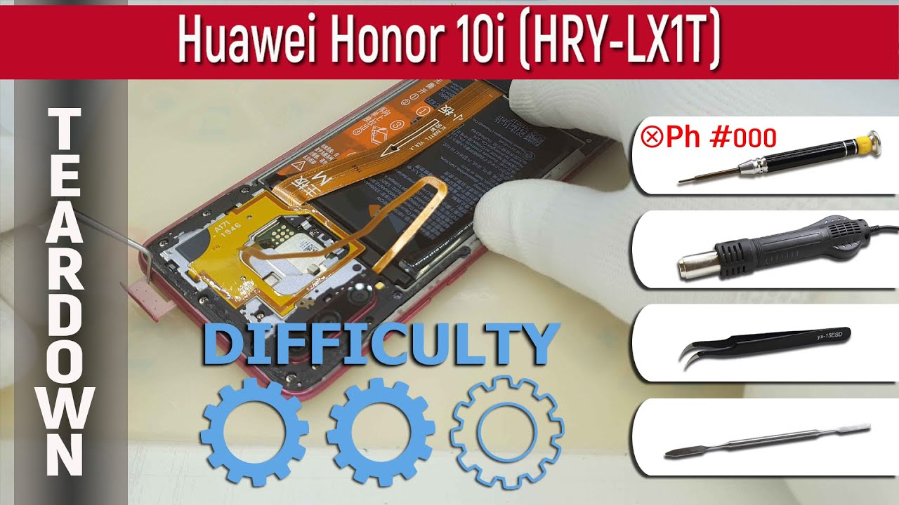 Как разобрать 📱 Huawei Honor 10i (HRY-LX1T) Разборка и ремонт