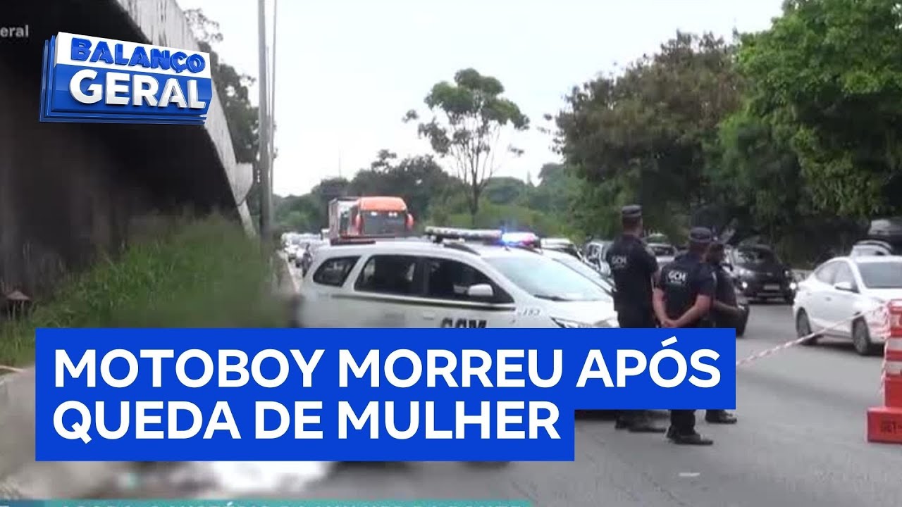 Motoboy morre após ser atingido por mulher que caiu de ponte na marginal Tietê, em São Paulo