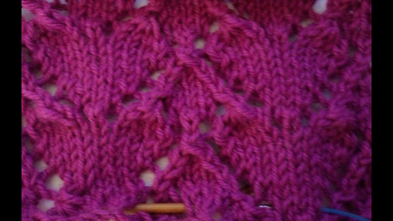 Punto Cuori traforati : tutorial maglia passo passo