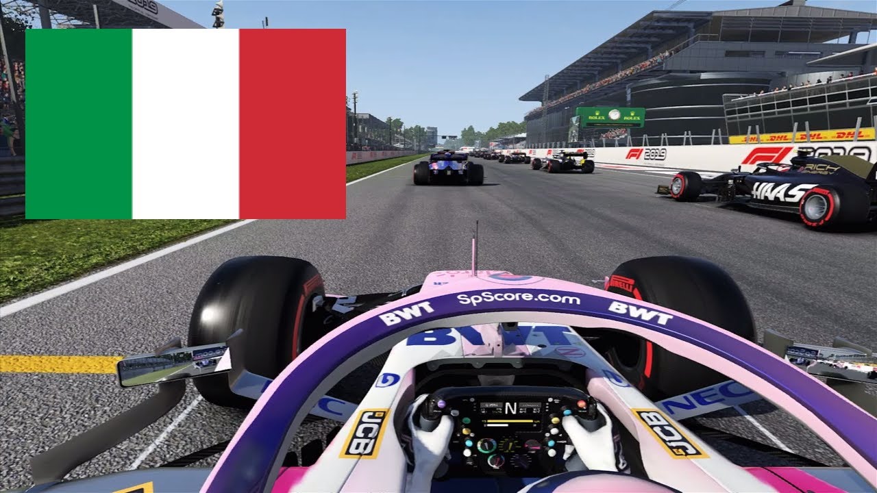 F1 2019 - 50% Race at Monza Italian Circuit in Sergio Perez | Keyboard Gameplay
