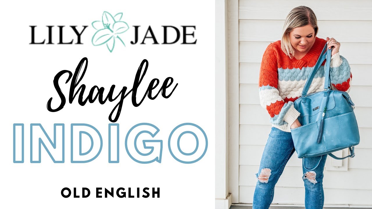 Lily Jade Shaylee Indigo Old English Leather Diaper Bag Review + On the Body