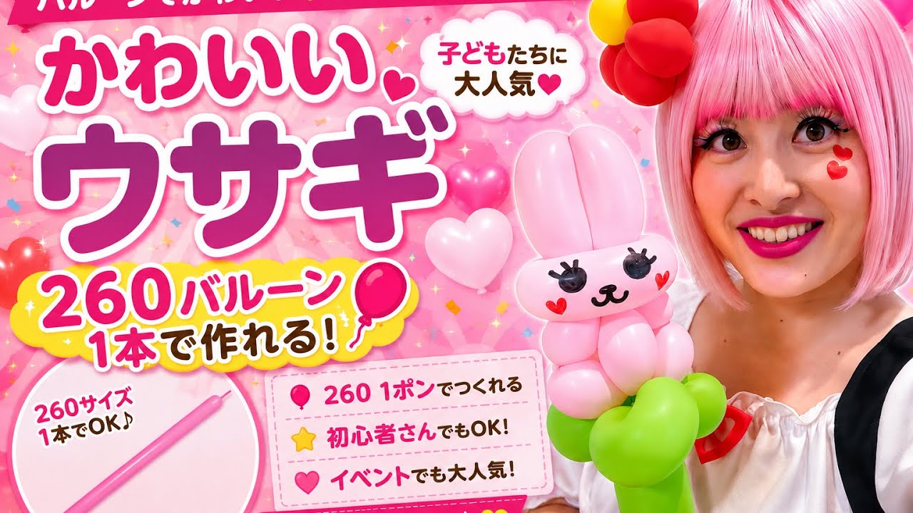【バルーンアート】お家で簡単☆ウサギを作ってみよう！