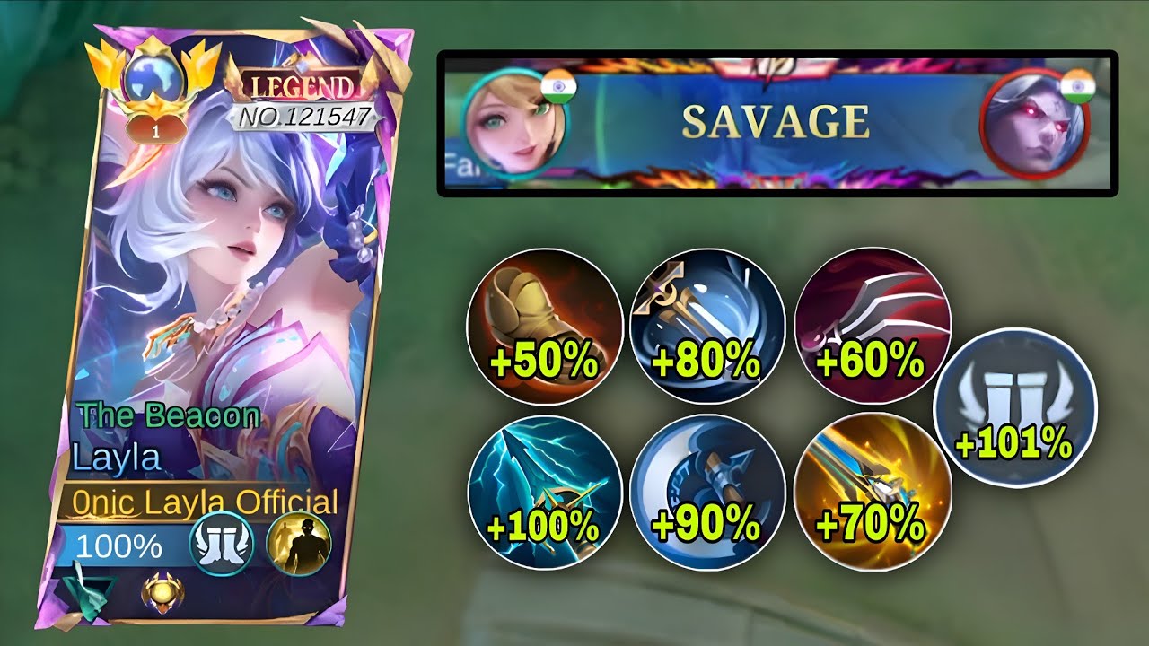 SAVAGE!! LAYLA SOLO HIGH RANK MATCH NEW BROKEN DAMAGE BUILD! - MLBB