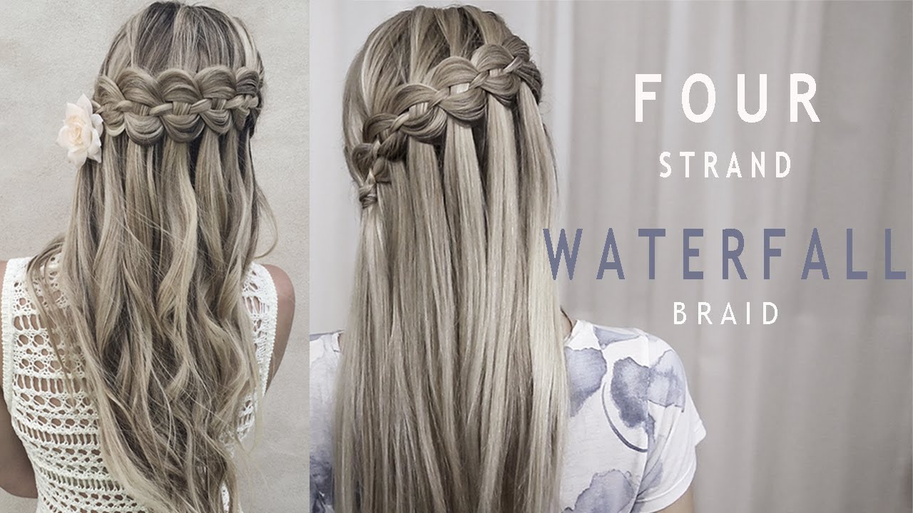 Four (4) Strand Waterfall Braid | Prom and Wedding Hairstyle | DIY tutorial