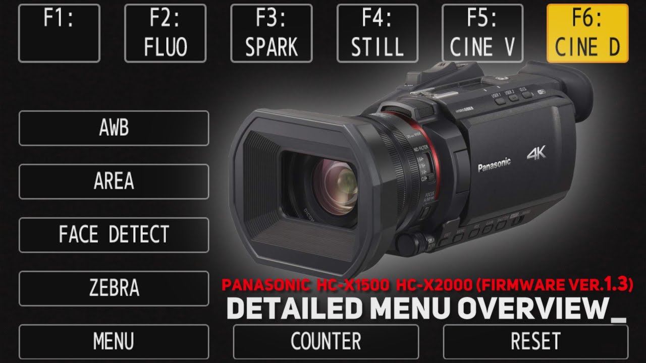 📹⚙️Panasonic  HC-X1500  HC-X2000 (Firmware Ver.1.3)-DETAILED MENU OVERVIEW