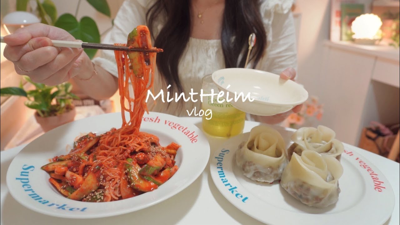 SUB)Корея cooking vlog🍜Korean cold noodles recipe🏡перестановка мебели🏖️прогулка по долине/mukbang