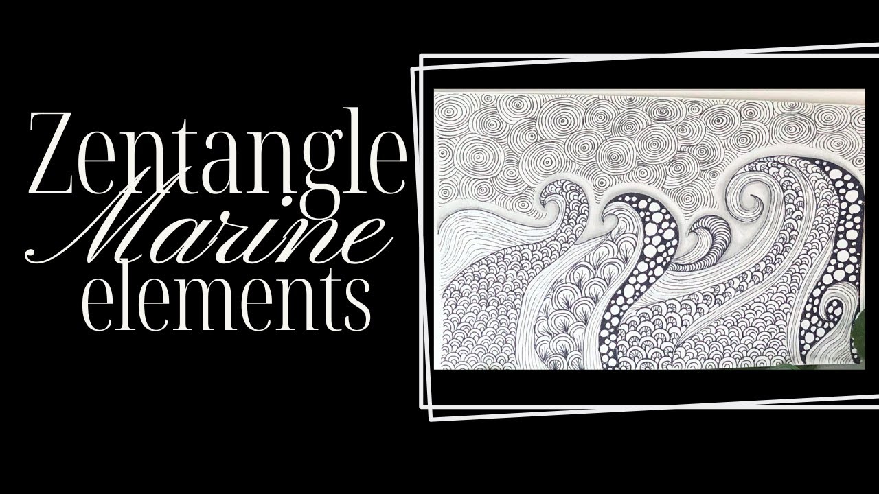 Zentangle marine elements / Zentangle Art / Zentangle tutorial