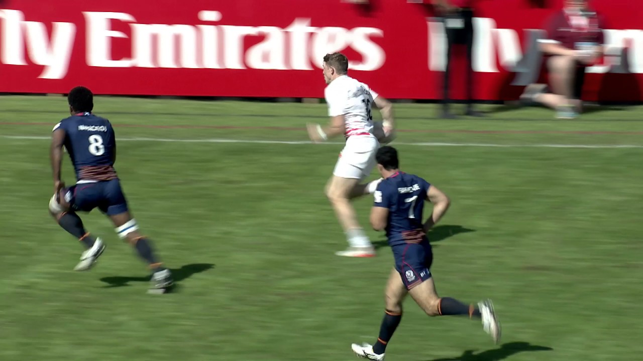 Ruaridh McConnochie's last gasp try for England! Incredible scenes!