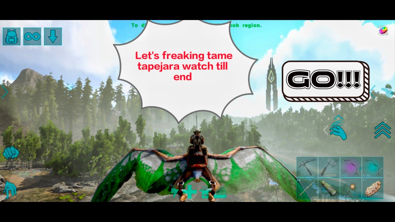 How to tame a Tapejara: Ark's Ultimate Revamp The island! episode 5
