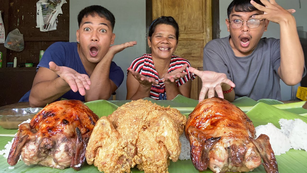 MUKBANG LECHON MANOK VS WHOLE FRIED CHICKEN JUMBO BARDAGULAN NA NAMAN TO GRABE LAPTRIP😂