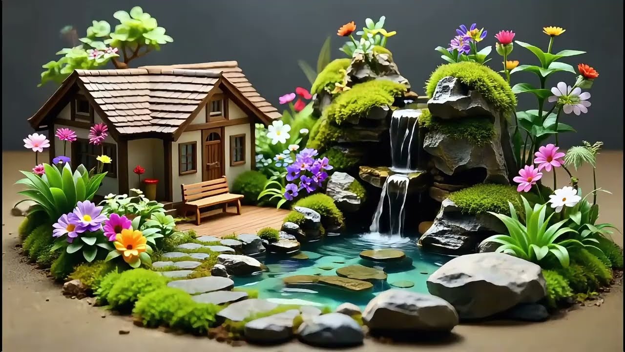 🌿 Tiny Cottage Serenity 💧 Relaxing Waterfall Sounds for Deep Sleep & Stress Relief