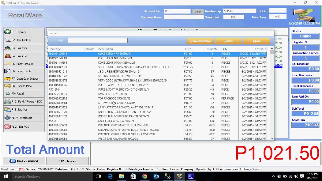 Retailware POS System 12 Recall Hold Transaction