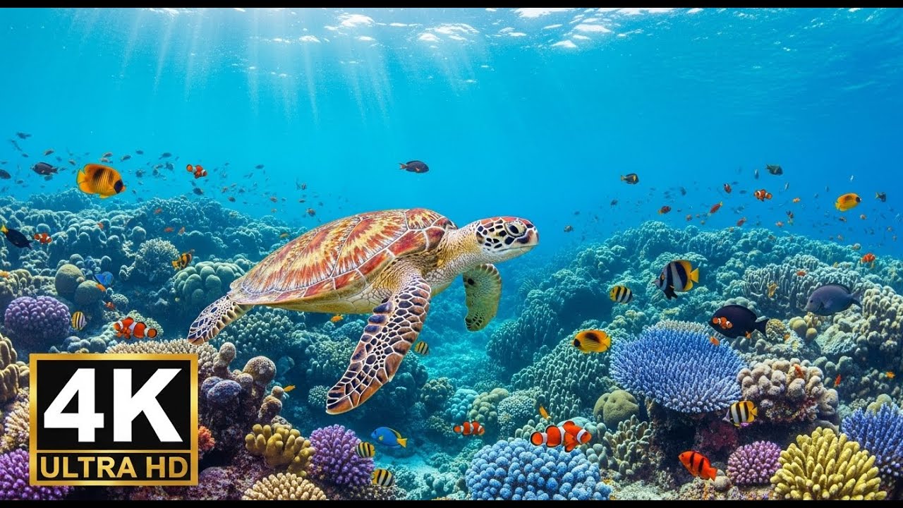 🐠 4K Coral Reef Aquarium – Peaceful Underwater Scenes with Meditation Music