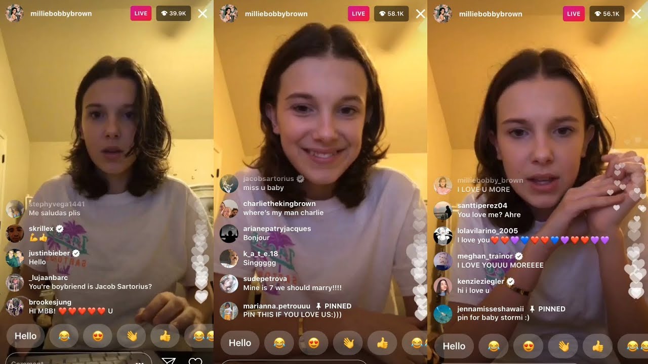 Millie Bobby Brown | Instagram Live Stream | 10 February 2018 with Comments Vers. [ Q&A ]