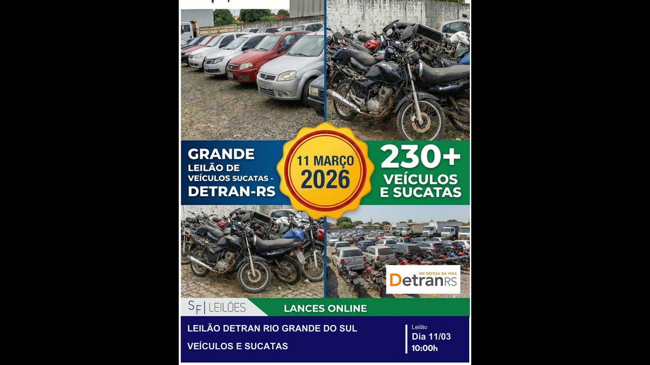 LEILÃO Departamento Estadual de Trânsito do Rio Grande do Sul - DETRAN/RS - EDITAL DE LEILÃO 07/2026