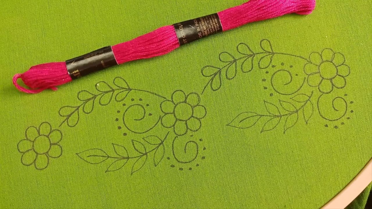 Latest Modern and Easy Border line Design Hand Embroidery for Dresses-116,আধুনিক বর্ডার লাইন সেলাই