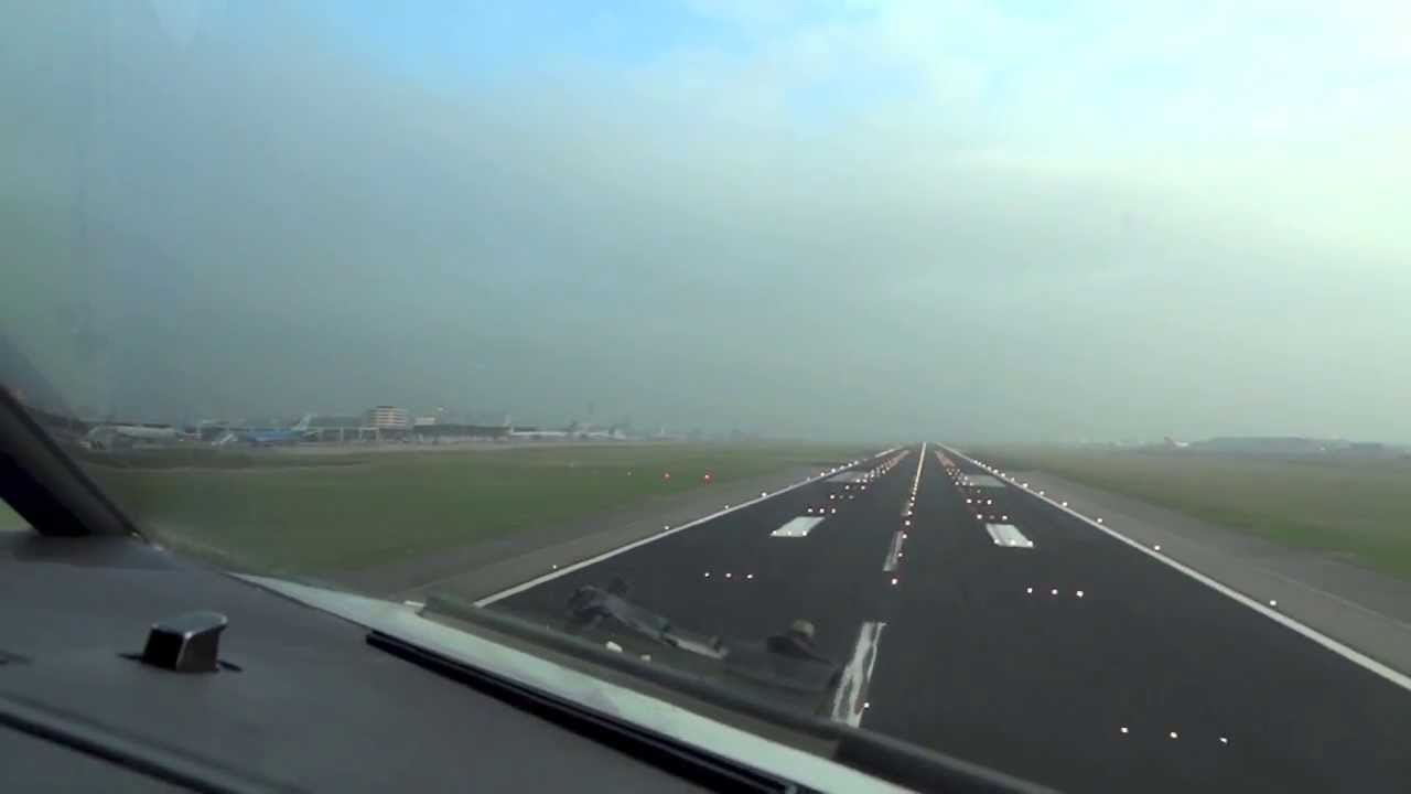 Approach and landing runway 06 Schiphol airport