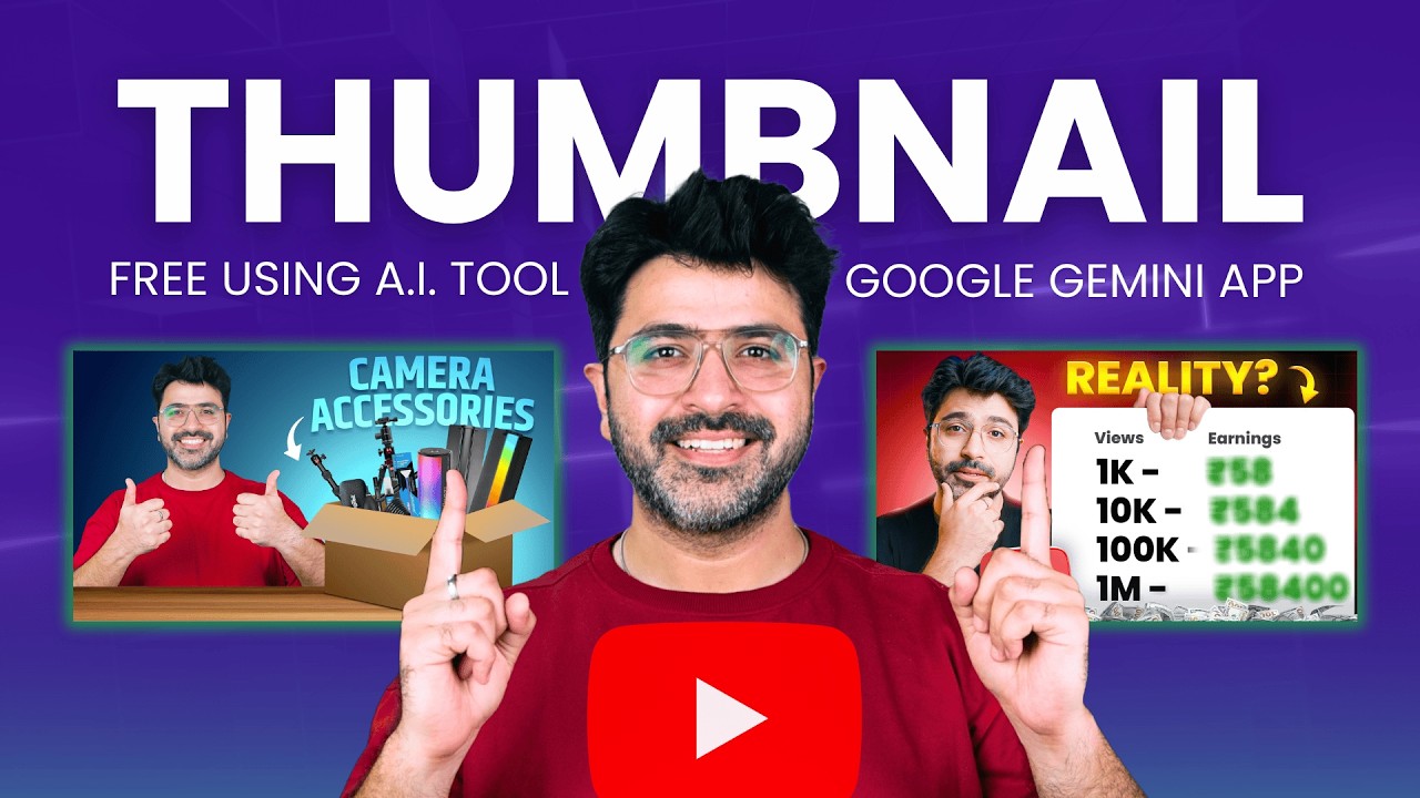 Make YouTube Thumbnails using AI | Mobile se FREE Thumbnail kaise banaye