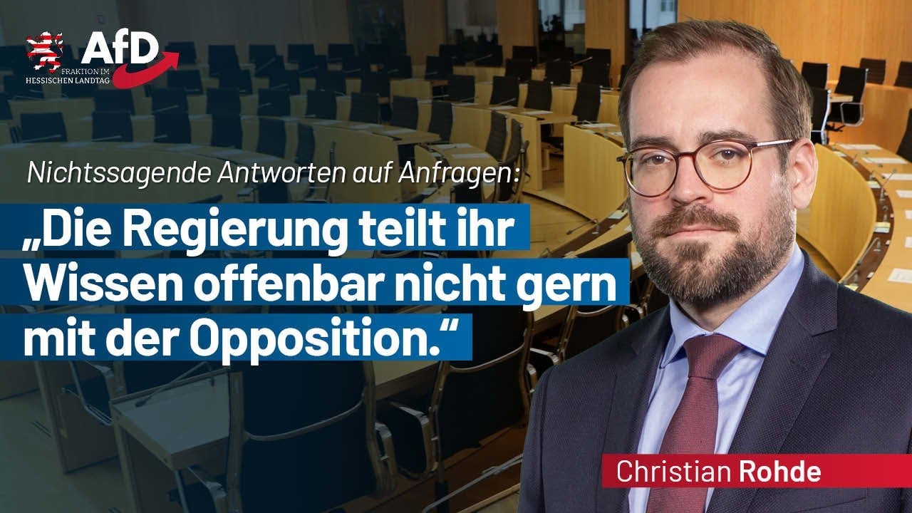 Antworten auf AfD-Anfragen: &bdquo;Die Regierung teilt ihr Wissen offenbar nicht gern mit der Opposition&ldquo;
